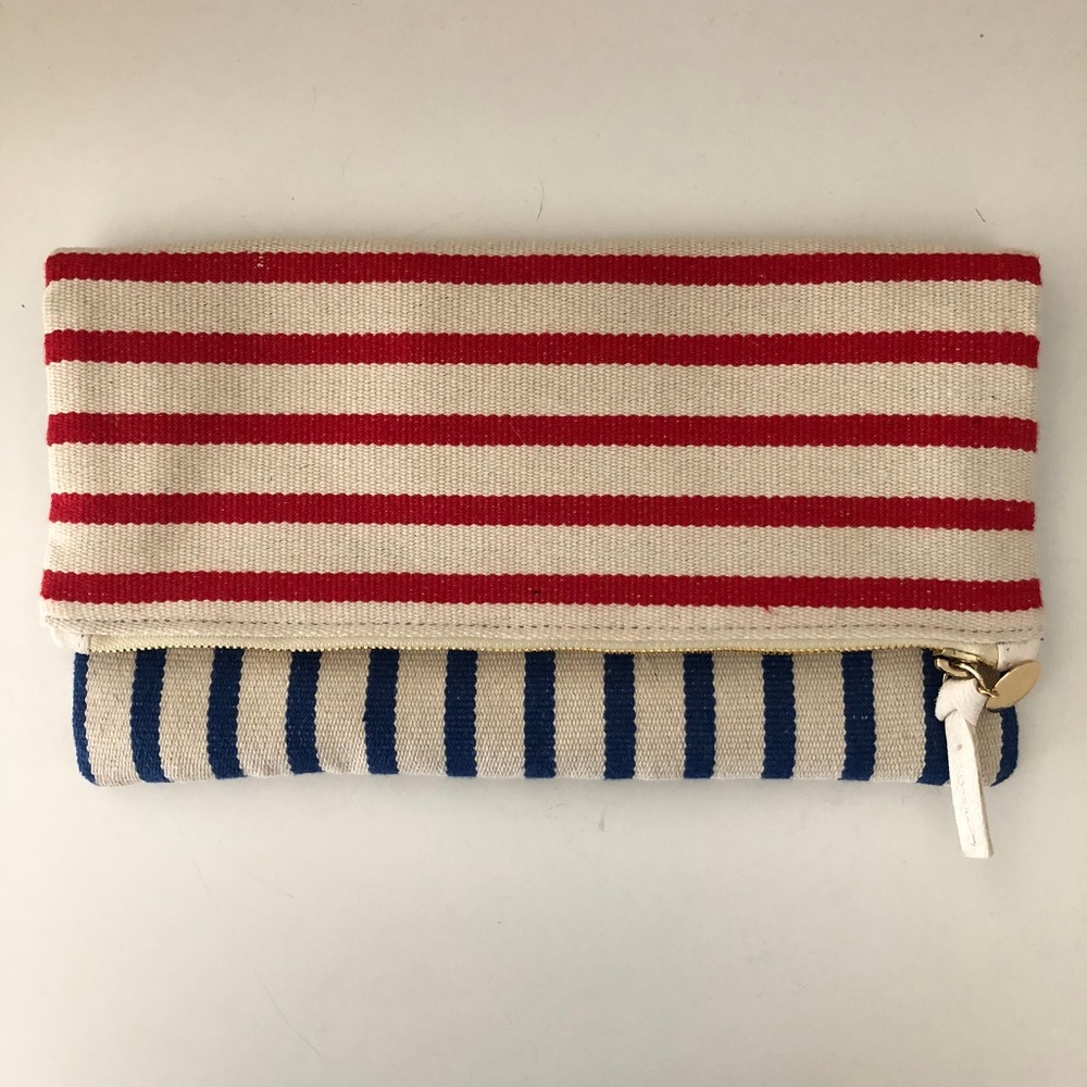 Clare V Foldover Clutch - Stripe